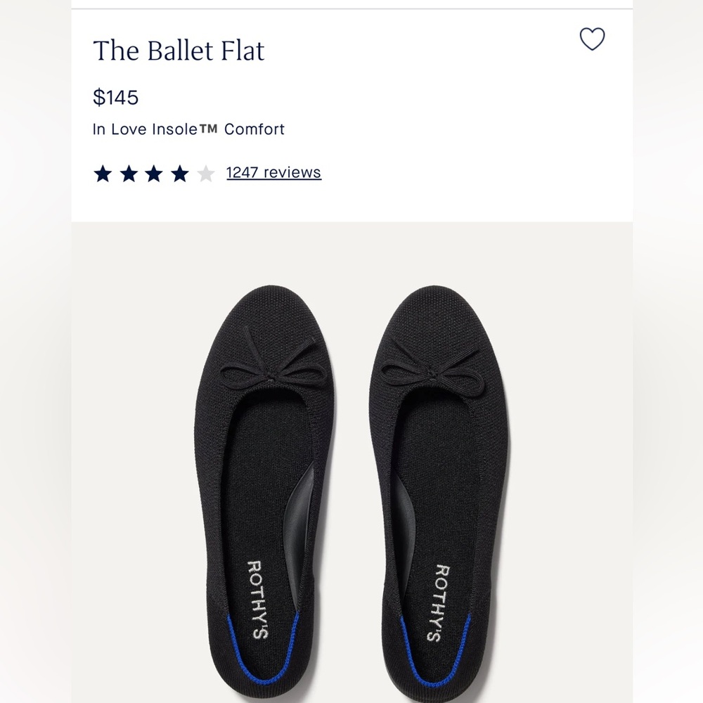 BRAND NEW condition Black Rothy’s ballet flat size 8.5